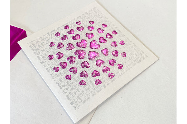 SPR Greeting/Card Heart foil embossed overprint 13X13cm