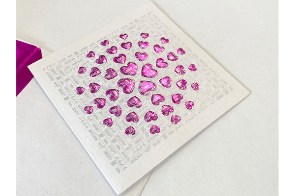 SPR Greeting/card Heart foil embossed overprint, Set of 6