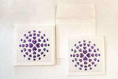 SPR Greeting/Card Heart foil embossed overprint 13X13cm