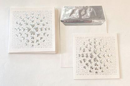 SPR Greeting/card Heart foil embossed overprint, Set of 6