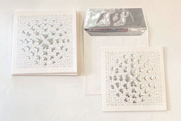 SPR Greeting/card Heart foil embossed overprint, Set of 6