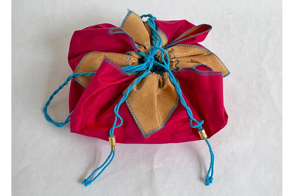 Festive Giving: Silk Drawstring Pouch | Rickshaw Recycle