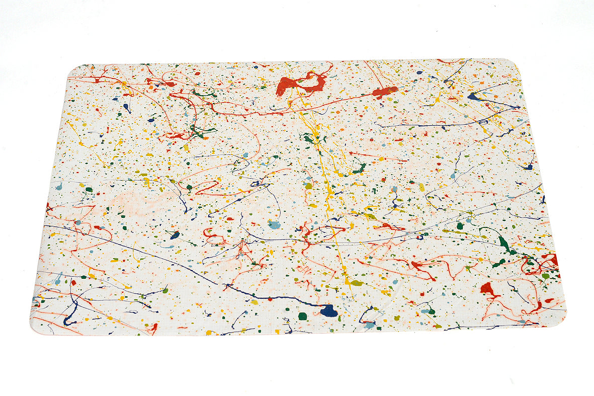 Double sided Paint splatter Advertising Vinyl Placemats, Set of 6, 12x17