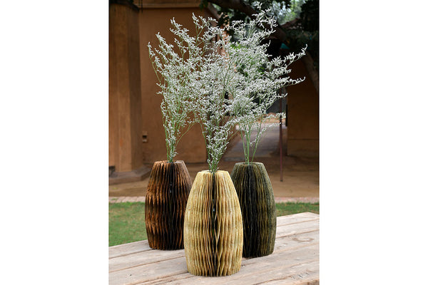 Honeycomb Paper Bottle Enclosure Vase