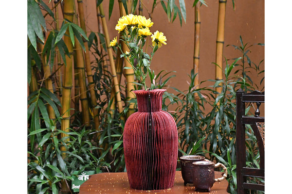 Honeycomb Paper Bottle Enclosure Vase