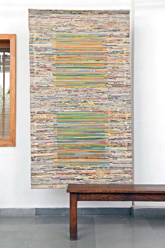 Newspaper Surface & Coloured Canvas Centre Large Paper Wall Art Online
