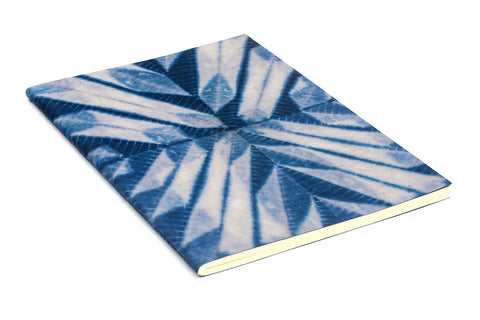 Shibori Centred Diagonals pattern Soft cover Notebook, A5, Blank pages