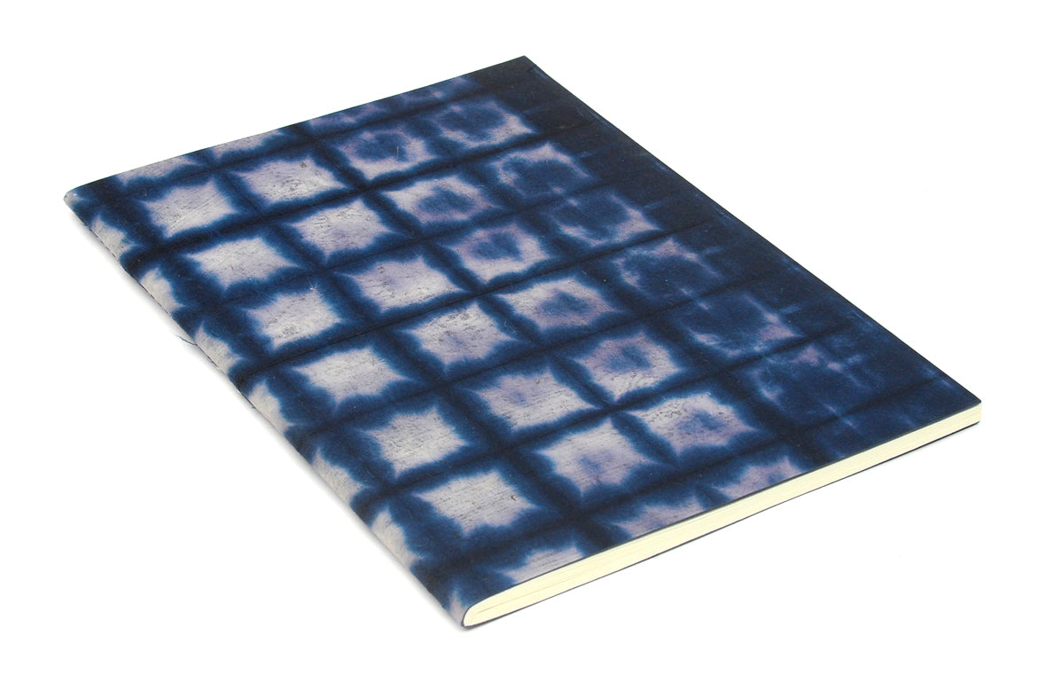 Shibori Grid pattern Soft cover Notebook, A5, Blank pages