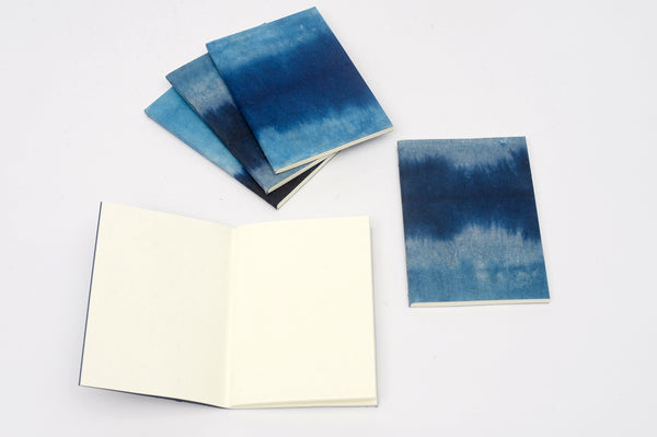 Dip dyed Soft cover Notebooks, Set of 4, D6, Blank pages