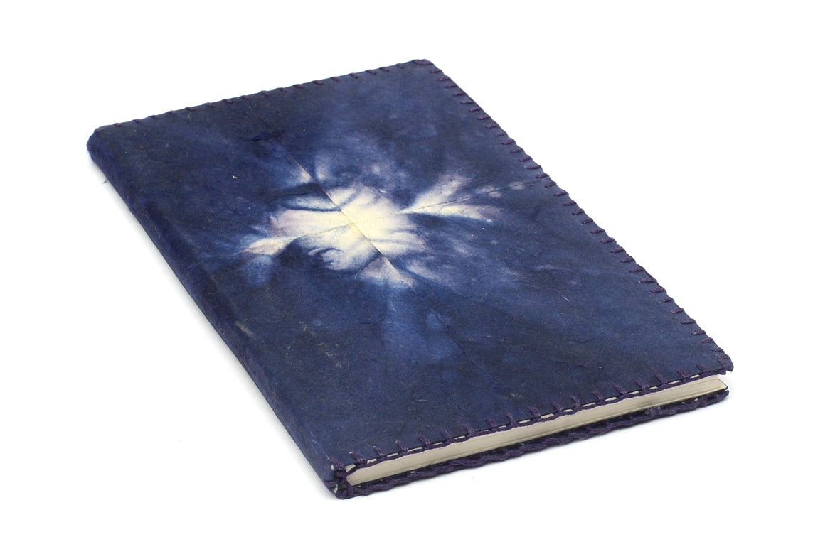 Shibori Stitched pattern Soft cover Notebook, 8x4, Blank pages