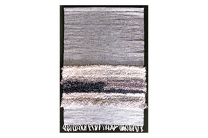 Black & White Paper strips Dari with fringed panel Wall Hanging