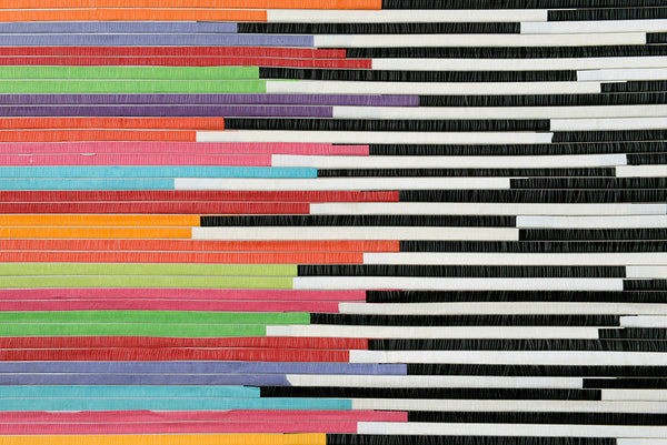 Brights/Black & White Fusion Paper weave Wall Hanging, 41x41