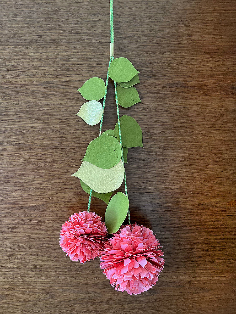 Festive Decor: 2 Flower Paan Leaf Paper Hanging