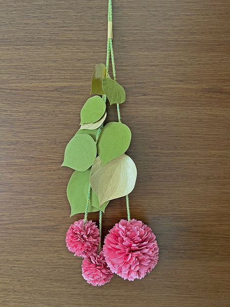 Festive Decor: 3 Flower Paan Leaf Paper Hanging