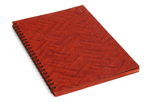 Chattai Textured A4 Red Wiro Blank Page Notebook Online