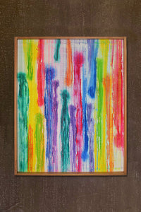 Rainbow String Louvre Overlay Canvas Holi Painting Wall Art Online