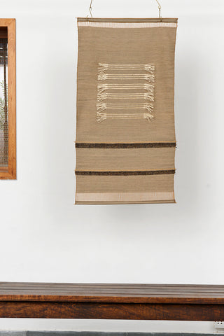 Jute & Cotton Twill with Paper Yarn Insets Handloom Wall Hanging Online