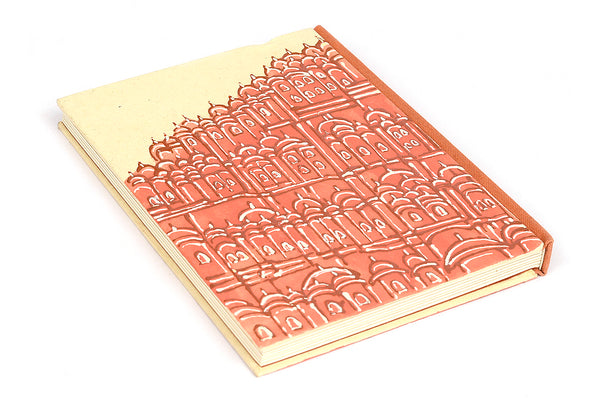 Hawa Mahal Painted Quarter Bound book, B6, Blank pages