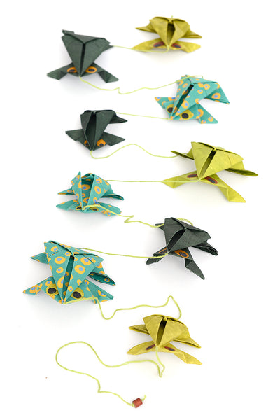 Decor: Origami Frog Handmade Paper Ornamental String