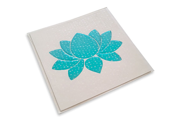 Lotus Foil Embossed & Overprinted Cards & Envelopes, Set of 6, 7x7