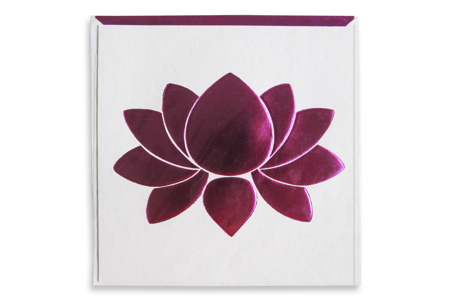 Lotus Foil Embossed Card & Envelope, Set of 6, 7x7