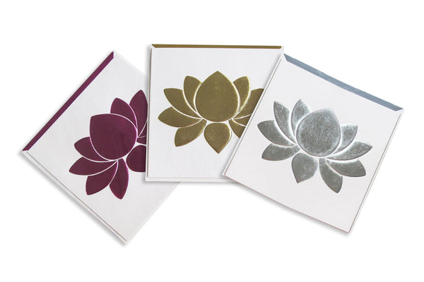 Lotus Foil Embossed Greeting Cards & Gift Envelopes Online