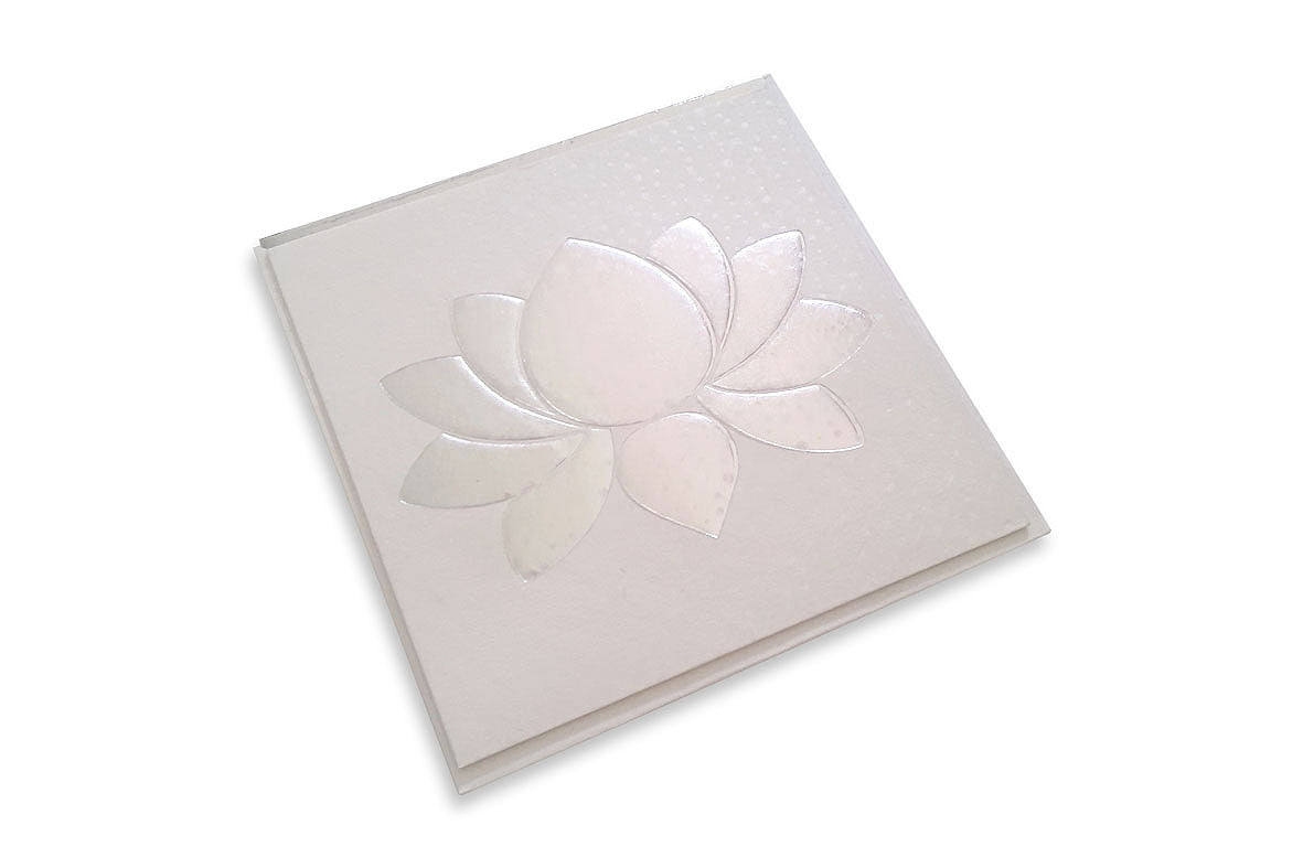 Lotus Foil Embossed & Overprinted Cards & Envelopes, Set of 6, 7x7