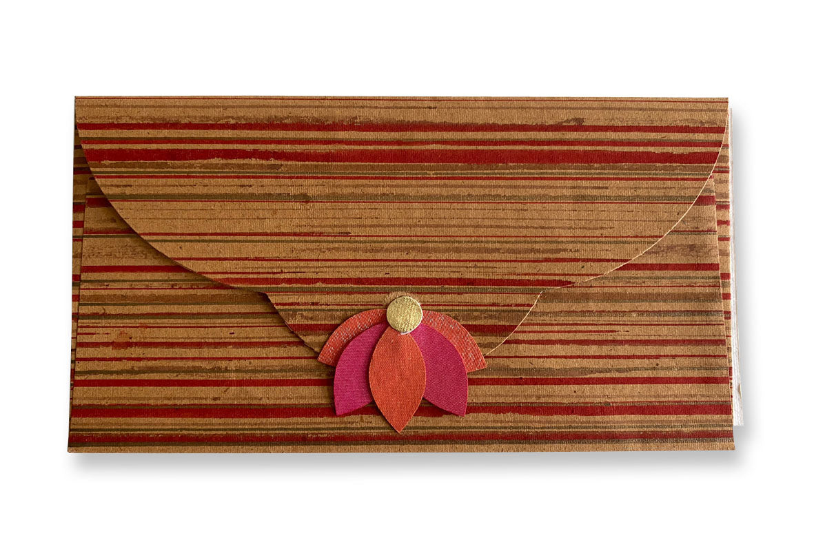 Cut Flower Closure Gift Envelope with Card, Set of 6, 8x4