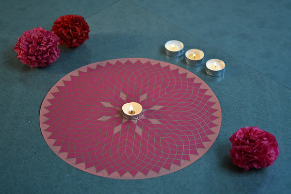 Auspicious Decor: Lotus Mandala Floor Sticker