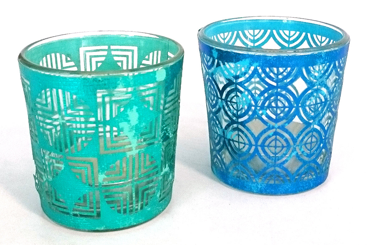 Handcrafted Paper Geometric Cutwork Covers With Tumbler Tealights