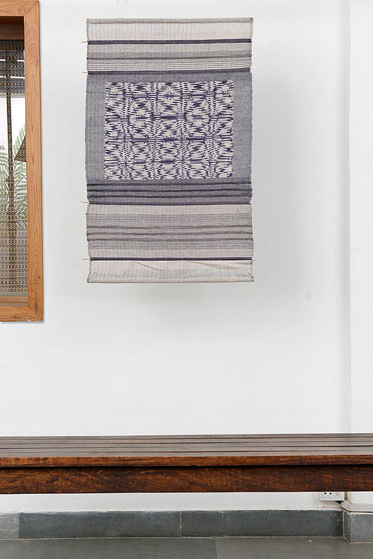 Blue & White Cotton Handloom Handmade Paper Wall Hanging Online