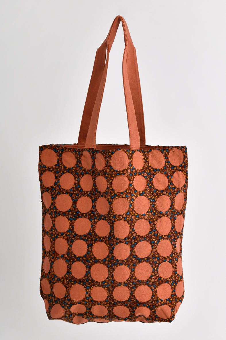 Chintz Rounds Pink Recycled Cotton Tote Bag Online 