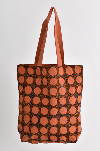 Chintz Rounds Pink Recycled Cotton Tote Bag Online 