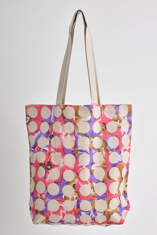 Chintz Rounds Gray Cotton Tote Bag Online 