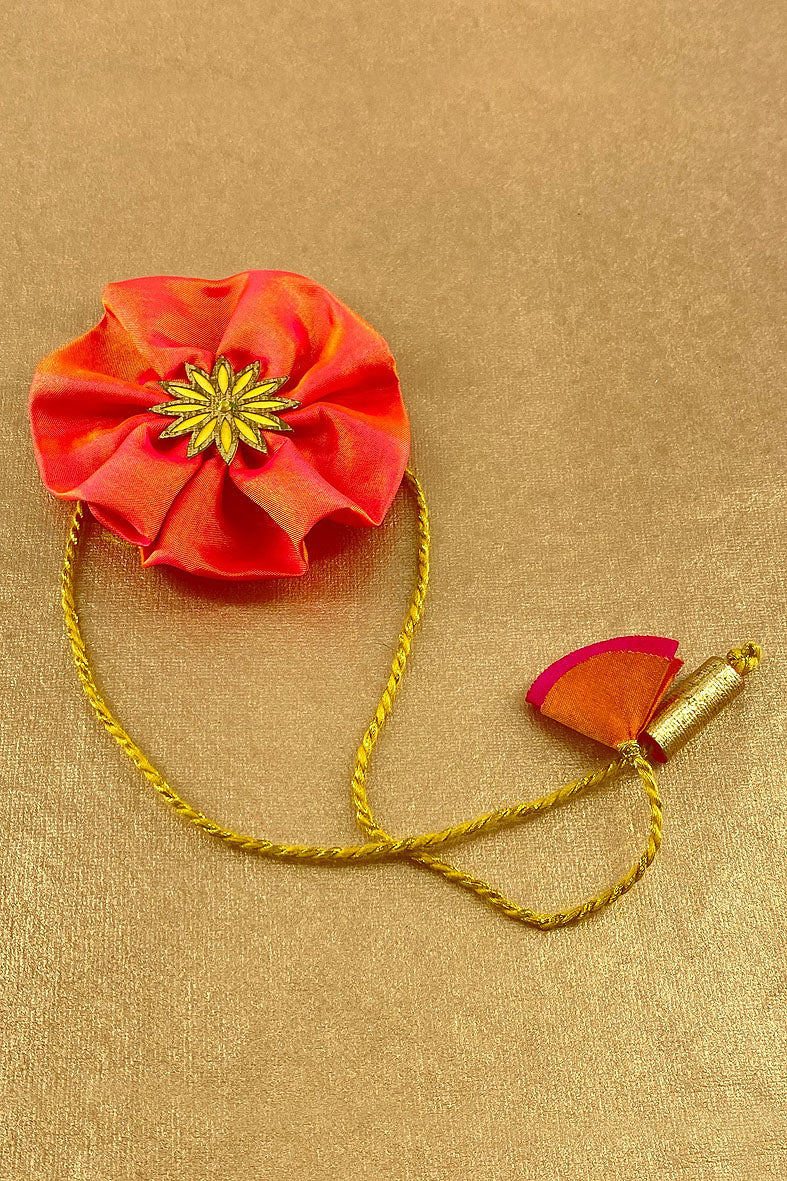 Buy Silk Fabric With Decorative Center Handmade Paper Rakhi Online