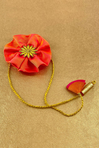 Buy Silk Fabric With Decorative Center Handmade Paper Rakhi Online