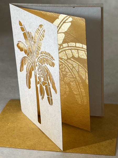 Card with Envelope, Banana Plant Motifs, 2 sets of 3