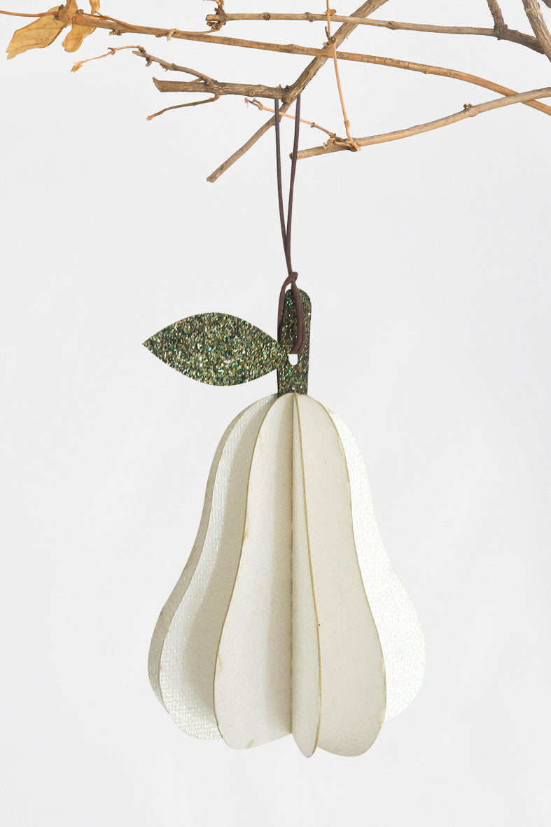 Pear Handmade Paper Christmas Decoration Ornament Set Of 2 Online