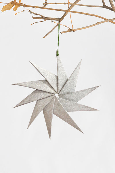Glitter Star Handmade Paper Christmas Decoration Ornament Set Of 2 Online