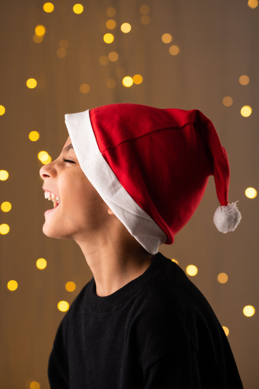Stitched Red Christmas Santa Cap Set of 2 Online
