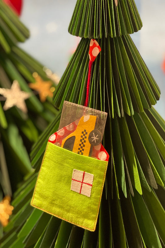 Print and Plain Cotton Window House Treat Bag Holiday Decor Online