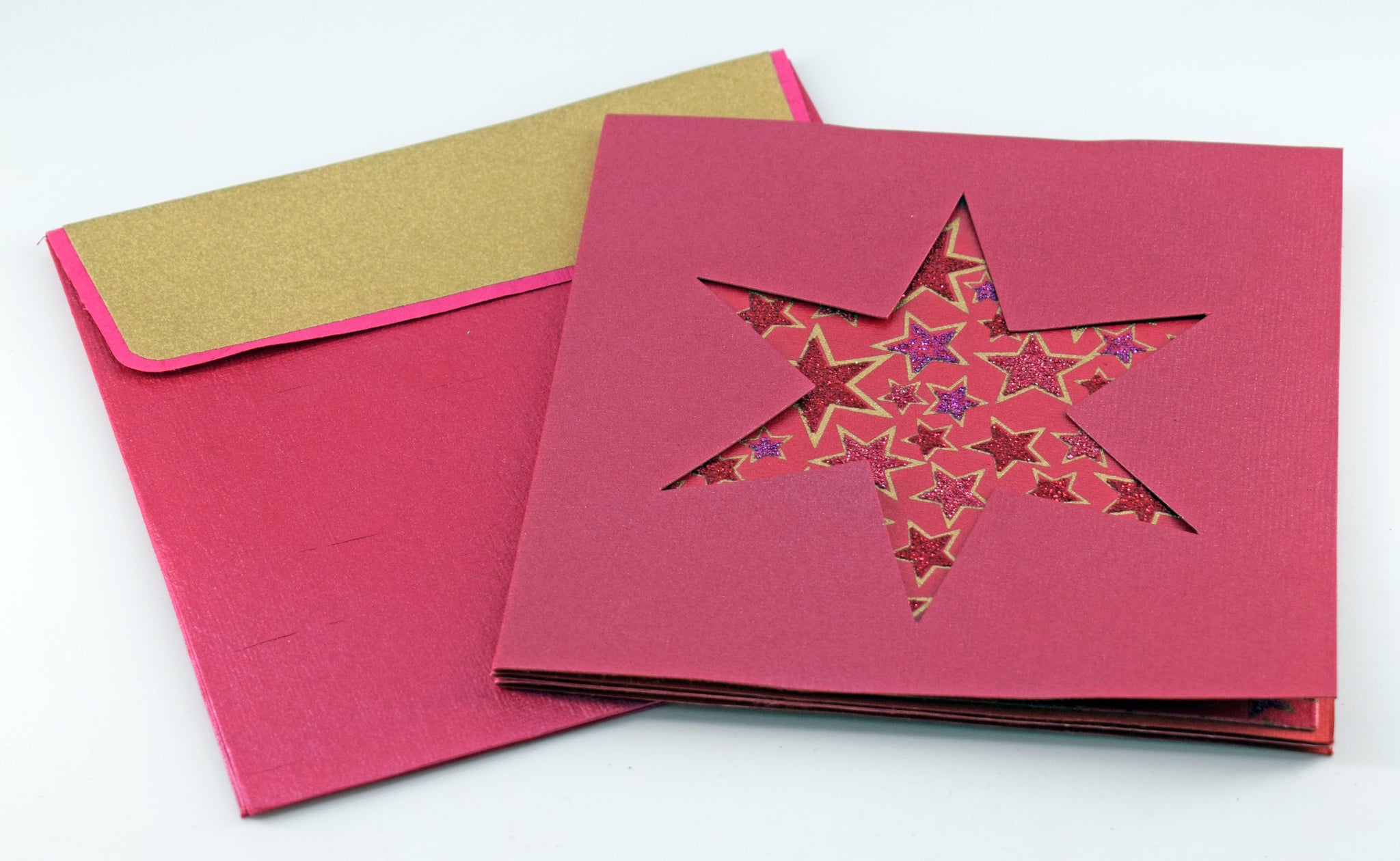 Lasercut Printed Stars Handmade Paper Gift Cards with Envelopes Online