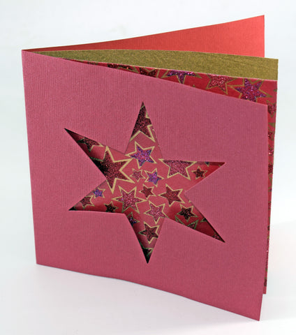 Lasercut Printed Stars Handmade Paper Gift Cards with Envelopes Online