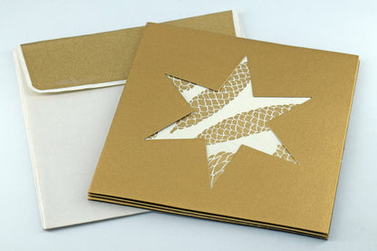 Lasercut Stars Printed Handmade Paper Gift Cards with Envelopes Online