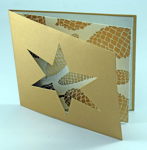 Lasercut Stars Printed Handmade Paper Gift Cards with Envelopes Online