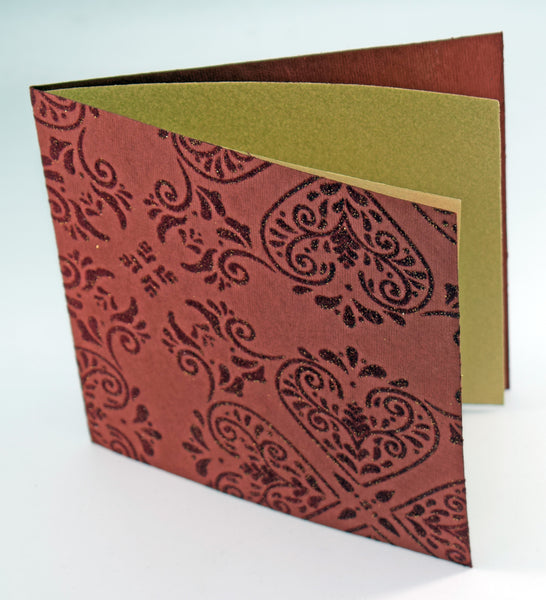 Flock & Glitter Print Handmade Paper Gift Cards with Envelopes Online