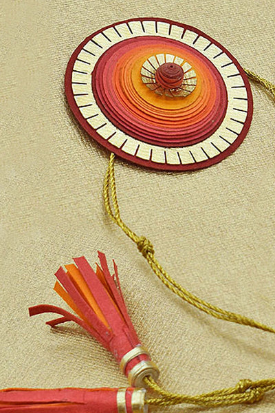 Papercraft Rakhi | Quill Circle & Kavach Rakhi with tassels