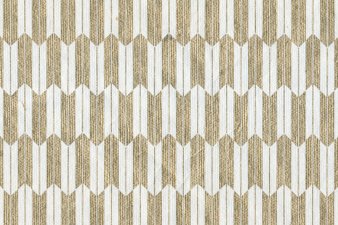 Arrow Print: Gold on White Handmade Paper | Rickshaw Recycle