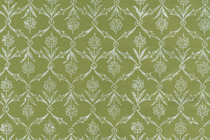 Flower Buti Jaal White on Cactus Green Handmade Paper | Rickshaw Recycle