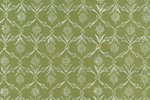 White on Cactus Green Flower Buti Jaal Printed Handmade Paper Online